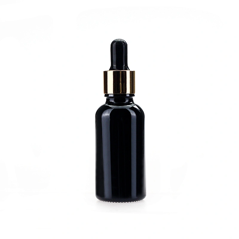 Wholesale Empty black color 30ml Glass  bottle with dropper 1oz black Glass Dropper Bottles Essential Oil Bottle