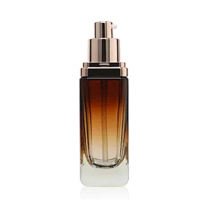 Square Glass Bottles Amber Glass Lotion Bottle 40ml/100ml/120ml Clear Custom Face Oil Bottles Container Manufacturers Set