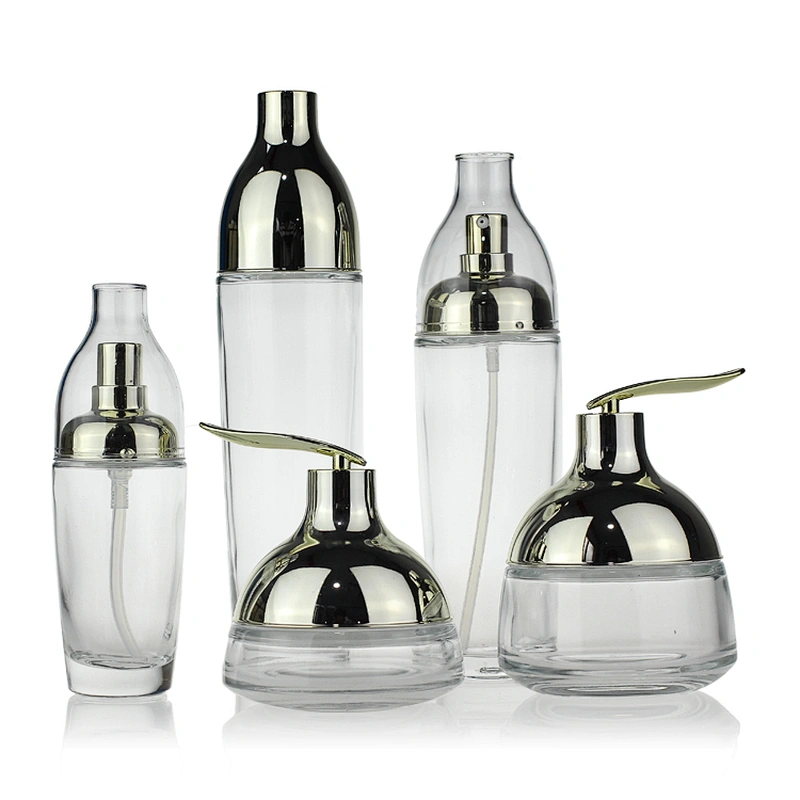 Clear Glass jar with Mushroom cap  50g  Face Cream Jars Container Manufacturers Cosmetic Packaging Set for Skin Care Jar