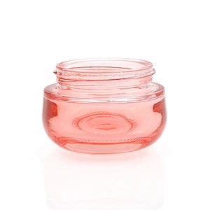 Clear pink  Glass jar 30g  50g Custom Color   Face Cream Jars Container Manufacturers Cosmetic Packaging Set for Skin Care Jar