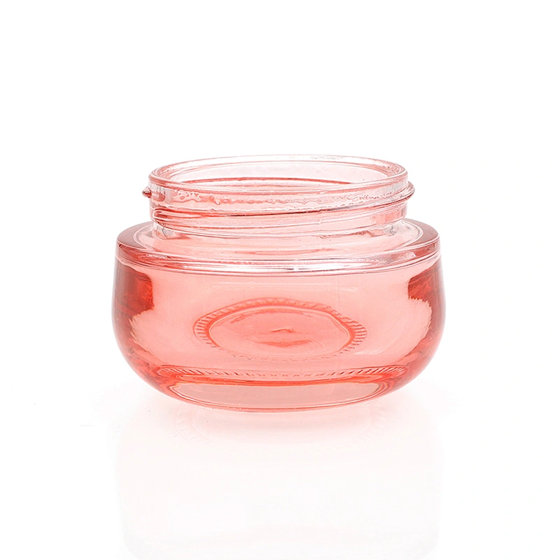 Clear pink  Glass jar 30g  50g Custom Color   Face Cream Jars Container Manufacturers Cosmetic Packaging Set for Skin Care Jar