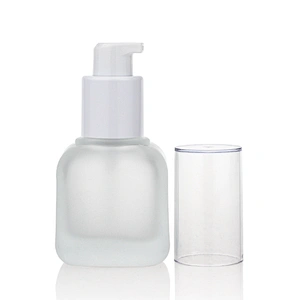 30ml serum cosmetic foundation liquid glass bottle packaging frosted lotion bottle with clear cap