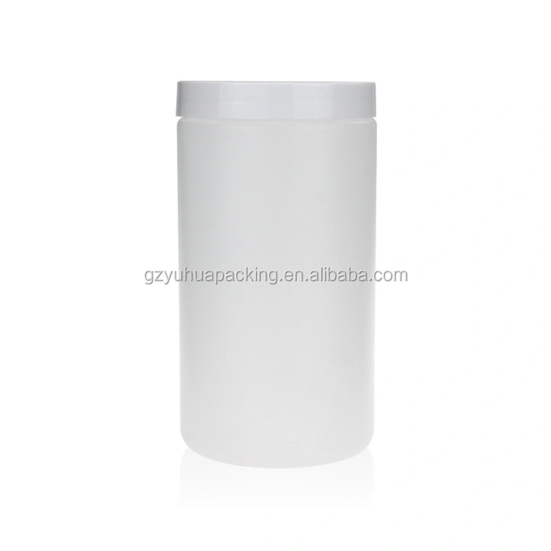 1000ml PE white packaging cosmetic and food jar with screw lid