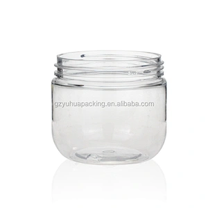 180ml 6oz Wholesale cosmetic and food packaging pet plastic jar  cream jar with  black lid