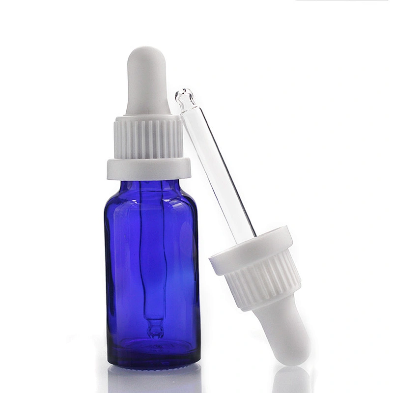 20ml Cosmetic Container blue color Essential Oil Glass Dropper Bottle  Manufacturers hot sale