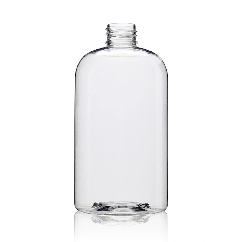 Large round empty plastic bottle 300ml 360 ml 500ml clear plastic Shampoo PET personal care hand wash container OEM supplier