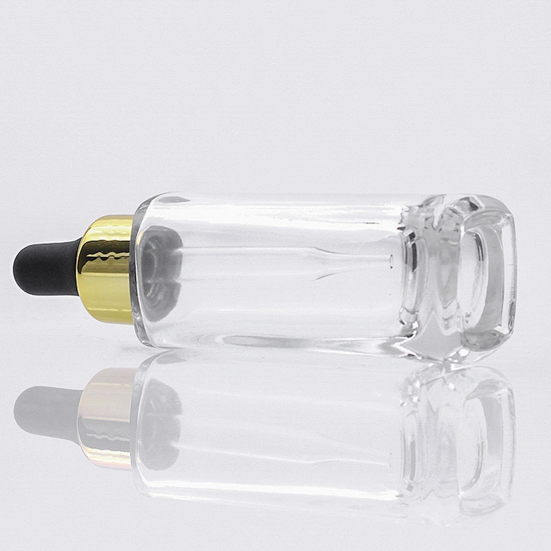 Wholesale 35 ml clear glass serum bottles square essence bottles with good price