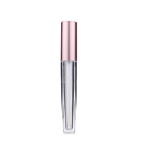 Empty Plastic Cosmetic Packaging Pink Lipgloss Tube Containers with Wands PETG AS Lip Gloss 2ml 10ml OEM Customized