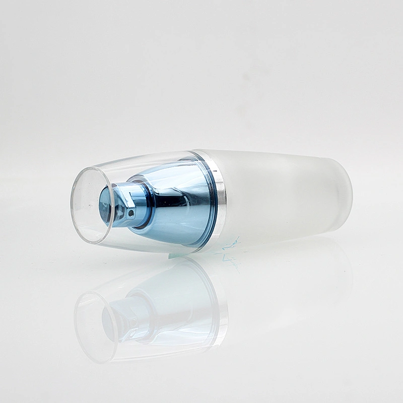 High quality cosmetic packaging 30ml 1oz lotion foundation new design frosted blue glass spray bottle