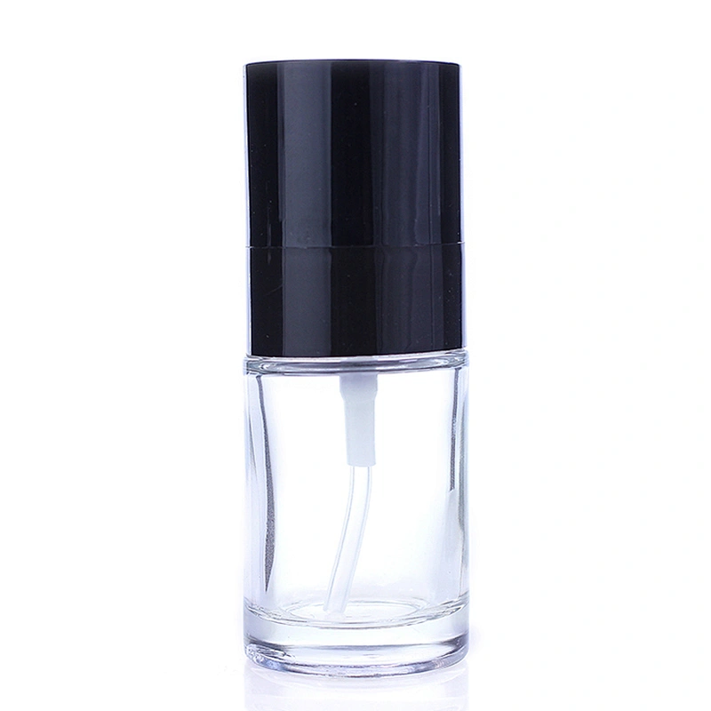 luxury cosmetic packaging Empty 30ml Clear Glass Liquid Foundation Bottle Round dropper Container Wholesale