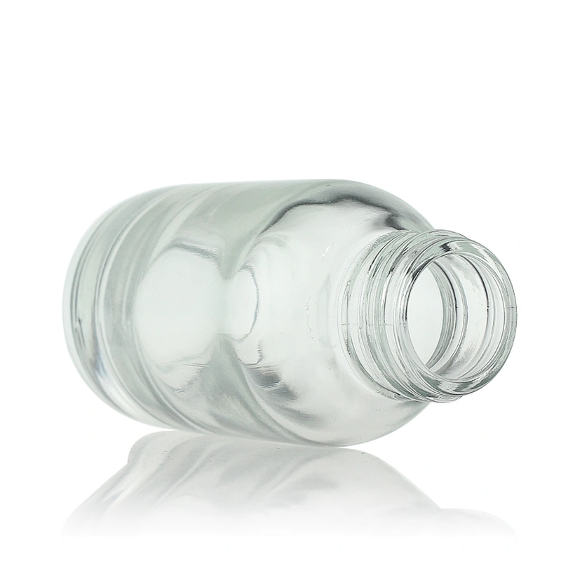 Cosmetic Empty Clear Frosted Dropper Round Serum 50ml Glass Bottle