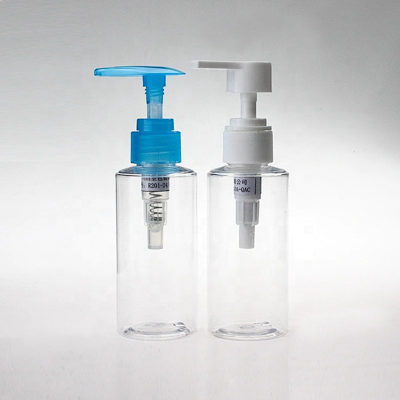 High-quality transparent 120ml Empty Plastic spray bottle  sanitizer bottle with pump