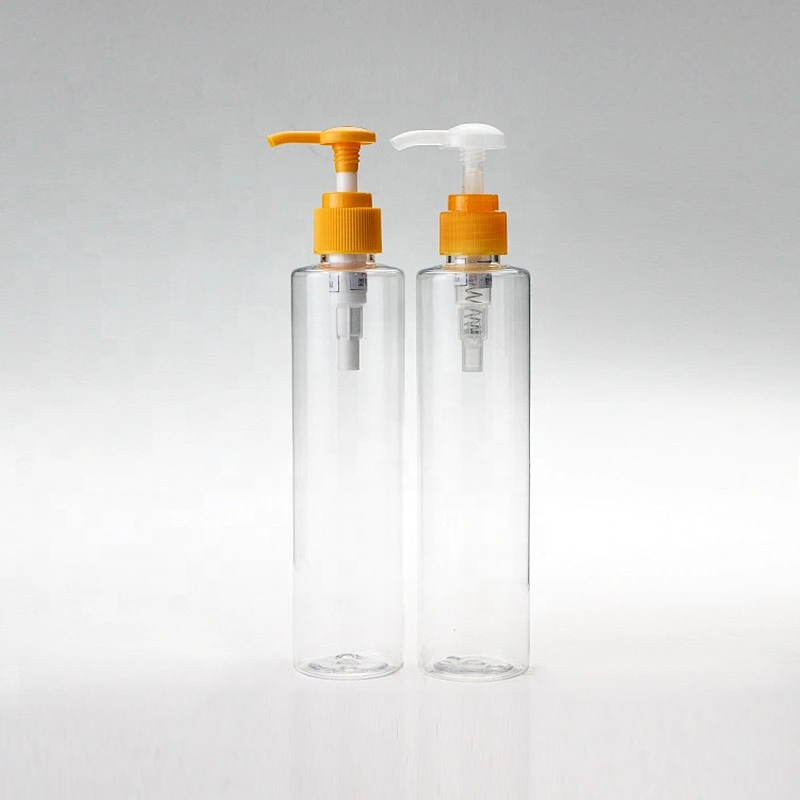 Slender shape clear 250ml Empty Plastic spray bottle  sanitizer bottle with cap/ dip /lotion pump