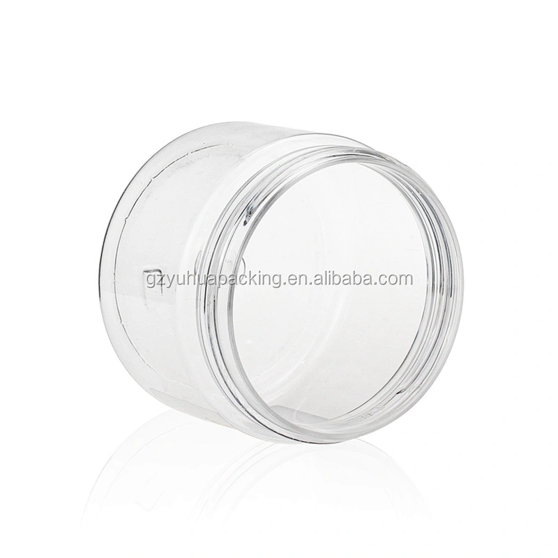 150ml 5oz Wholesale cosmetic and food packaging pet plastic jar  cream jar with white or black lid