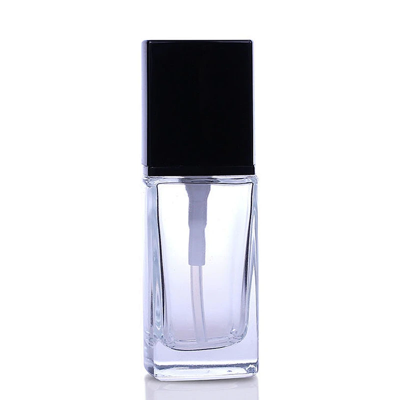 Luxury packaging 30ml frosted empty square bottle liquid makeup glass foundation bottle with Dropper pump