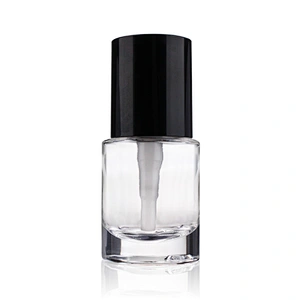 cosmetic packaging 15ml clear empty lotion foundation glass bottle with pump plastic black cap cosmetic boxes wholesale
