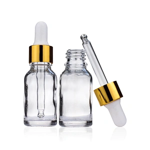 15ml/0.5oz Empty Refill Portable Clear Glass Dropper Bottle with Eye Dropper