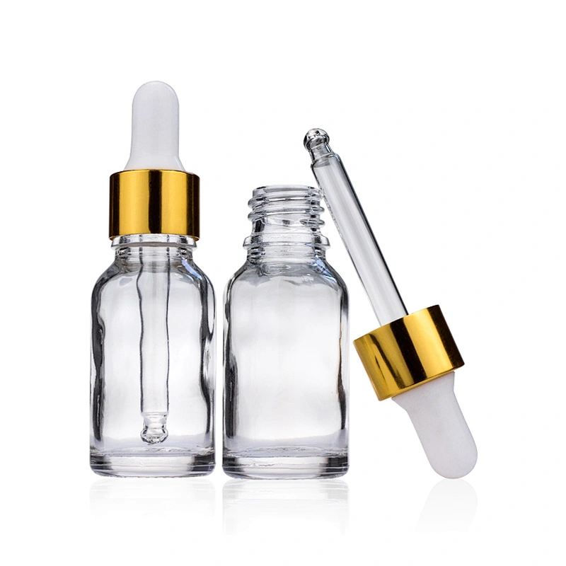 15ml/0.5oz Empty Refill Portable Clear Glass Dropper Bottle with Eye Dropper