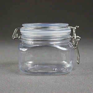 500ml 16-17oz  Can Food transparent dry food fruit PET plastic jar with  Plastic Lid