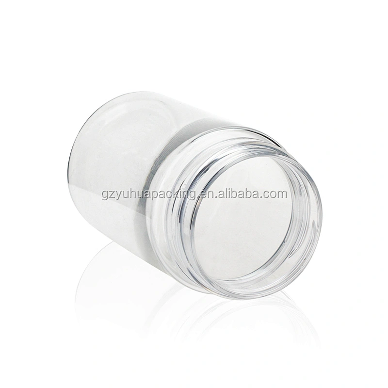 120ml PET transparent packaging cosmetic and food jar with white and black lid