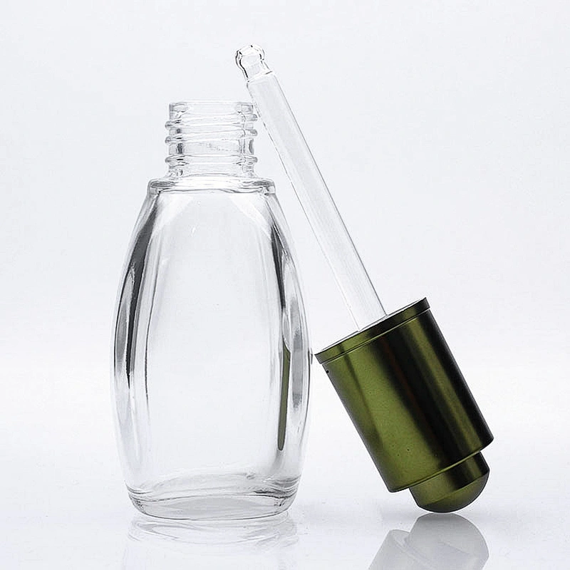 Superior Quality round shape 45ml Massage serum  Essential Oil Clear Glass Dropper Cosmetic Bottles