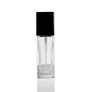 40ml square cosmetic packaging frosted empty serum pump lotion foundation glass bottle with pump