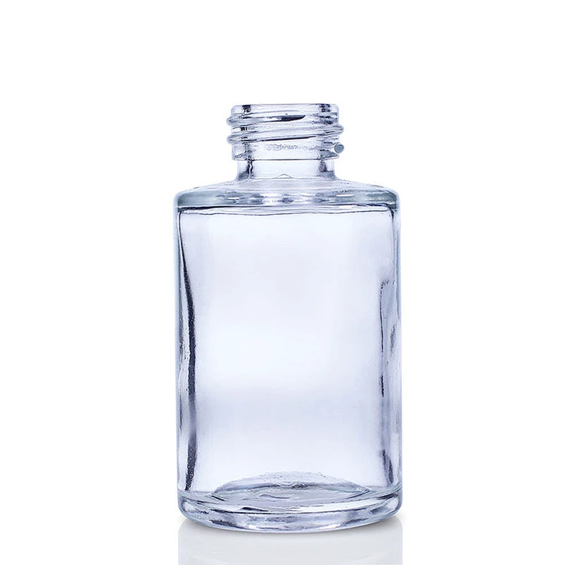 Empty Clear Black Pump Bottle makeup containers Liquid Foundation Packaging Glass Bottle Cosmetic