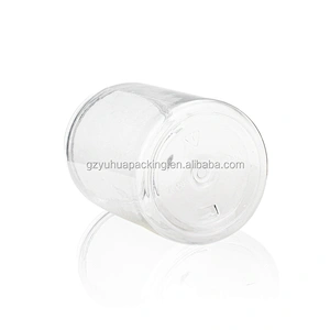 300ml PET transparent packaging cosmetic and food jar with white and black screw cap