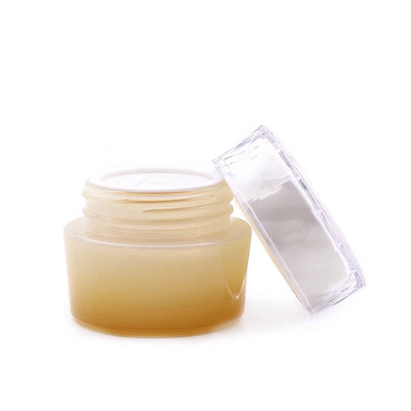 Glass jar 30g  50g Custom Color Gradient Honey color Face Cream Jars Container Manufacturer Cosmetic Packaging Set for Skin  Jar