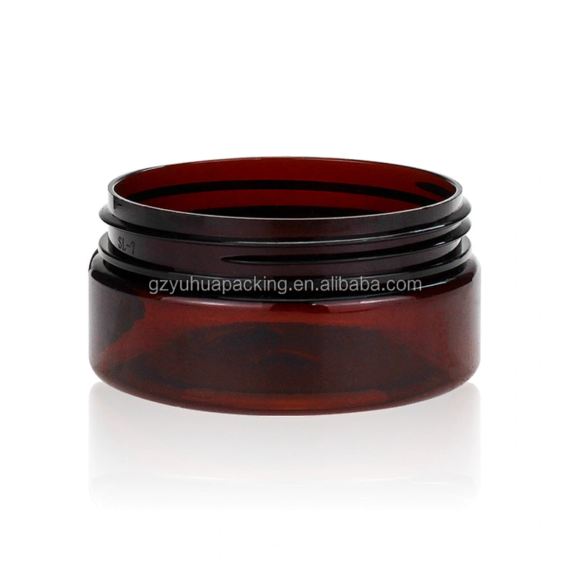 80ml Recycling Plastic PET Amber Empty Packaging Cosmetic and Food Jar