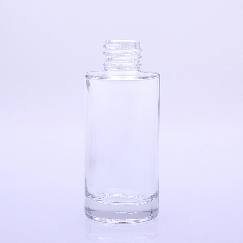 new design cosmetic packaging 30ml 1oz clear glass spray bottle lotion bottle foundation packaging gold pump
