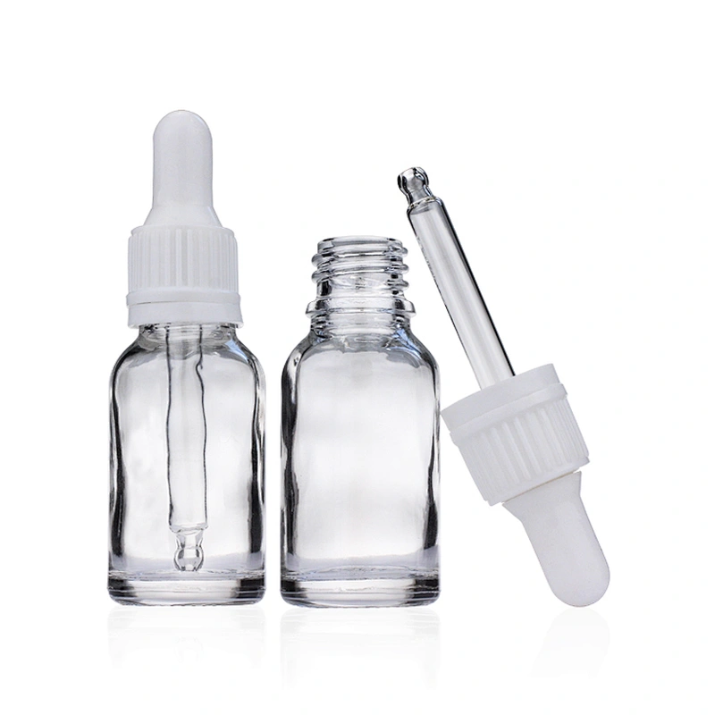 15ml/0.5oz Empty Refill Portable Clear Glass Dropper Bottle with Eye Dropper