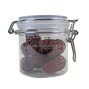 Hot Style Glasslike Wire Bail Jar 450ml Plastic  Food Grade PET Plastic Cookie Jars Wholesale from China