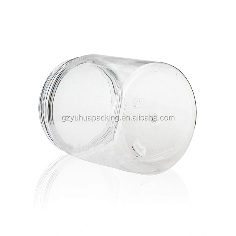 250ml Transparent PET plastic bottle for food candy with black lids