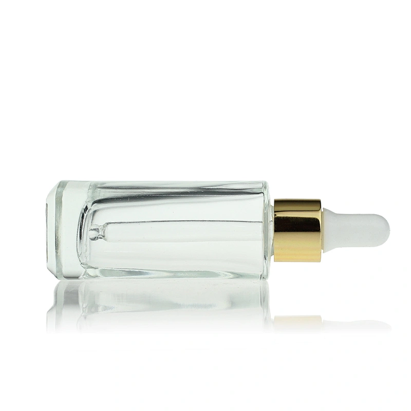 Fancy square glass dropper bottle with 15ml 30ml glass serum bottles for oil clear luxury essens makeup Cosmetic Packaging