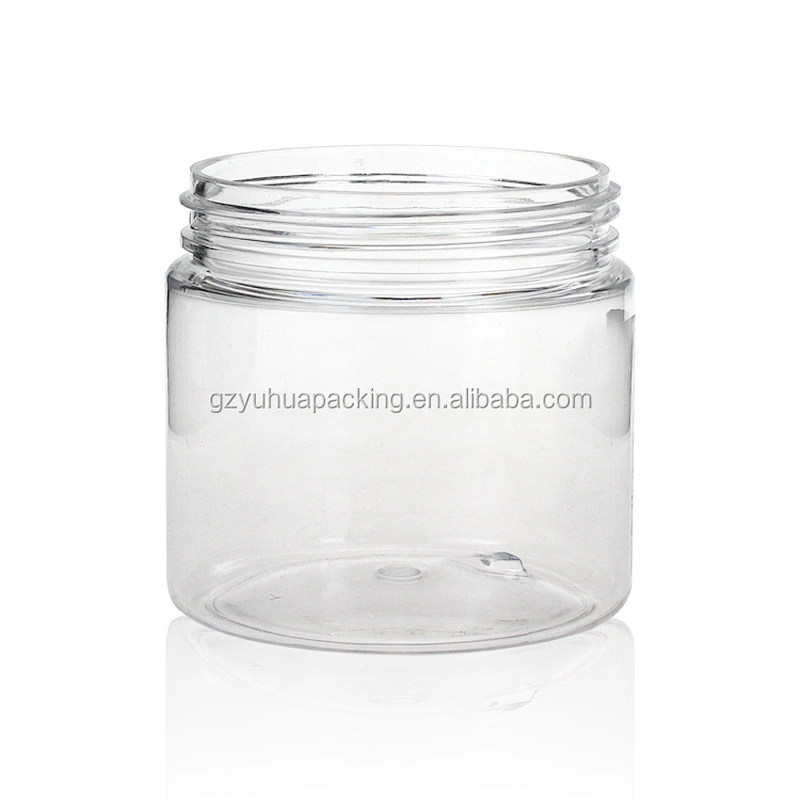 200ml PET transparent packaging cosmetic jar with screw lid eye cream plastic jar recycled plastic cosmetic jars