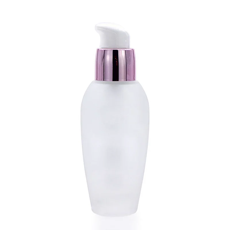 empty cosmetic Factory supply frosted for foundation glass bottle make up packaging with squeeze pump