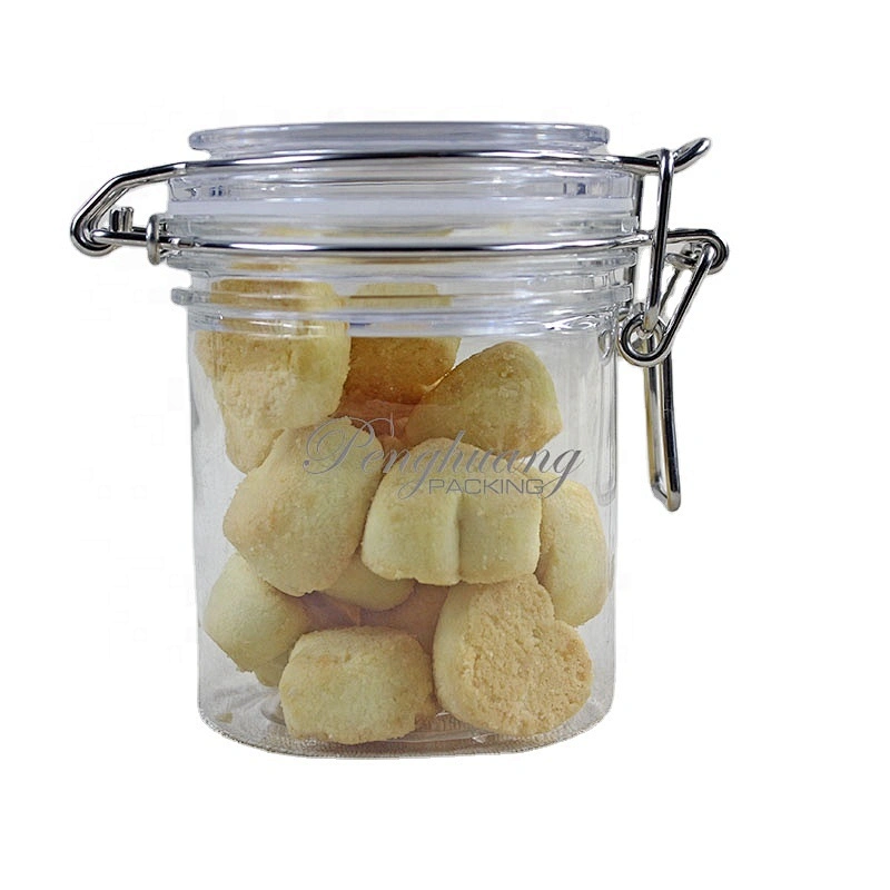 Spot airtight PET 250g  unbreakable smooth body pyramid clip top jar for body Scrub skin care cream/ canned food