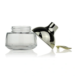 Clear Glass jar with Mushroom cap  50g  Face Cream Jars Container Manufacturers Cosmetic Packaging Set for Skin Care Jar