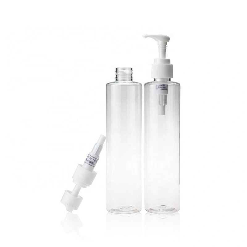 Slender shape clear 250ml Empty Plastic spray bottle  sanitizer bottle with cap/ dip /lotion pump