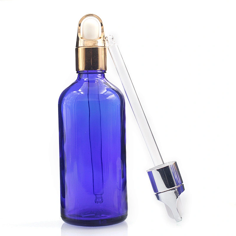 100ML Blue Essential Oil  Glass Bottles with Glass Dropper Travel Dropper Liquid Pipette Bottle