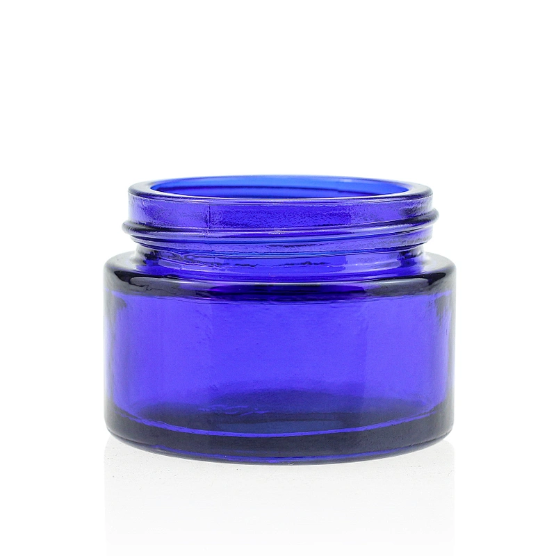 Bule Glass jar 20g 30g 50g Color Custom Face Cream Jars Container Manufacturers Cosmetic  Packaging Set for Skin Care Jar