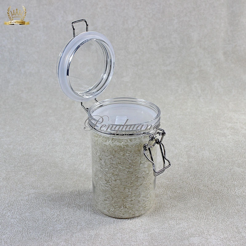 Spot airtight PET 750g  unbreakable smooth body pyramid clip top jar for body Scrub skin care cream/ canned food