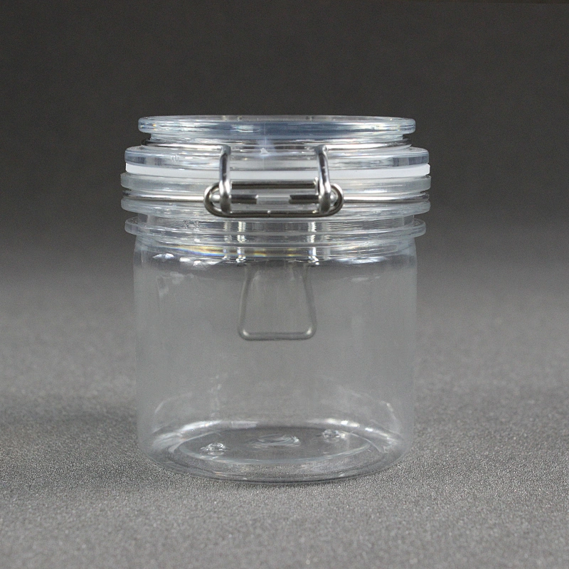 Spot airtight PET 200g  unbreakable smooth body pyramid clip top jar for body Scrub skin care cream/canned food
