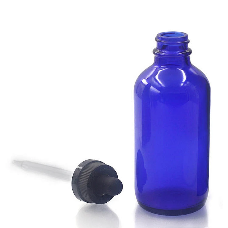 Boston Glass Bottles Massage Oil Glass Dropper Bottle 120 ml Blue Body
