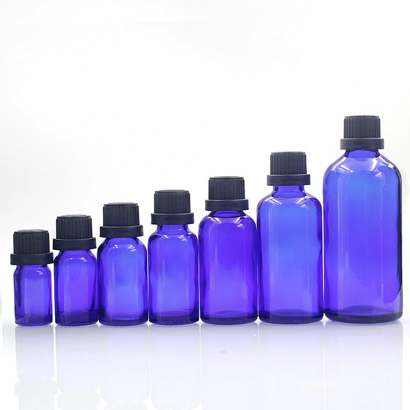 Glass Bottles Massage Oil Glass Dropper Bottle 15ml/25ml/50ml/10 Custom blue Body 30ml Essential Oil Bottles Manufacturers