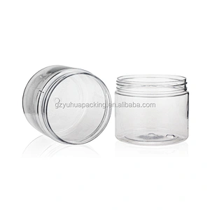 240ml Wholesale cosmetic and food packaging pet plastic jar  cream jar with white or black lid