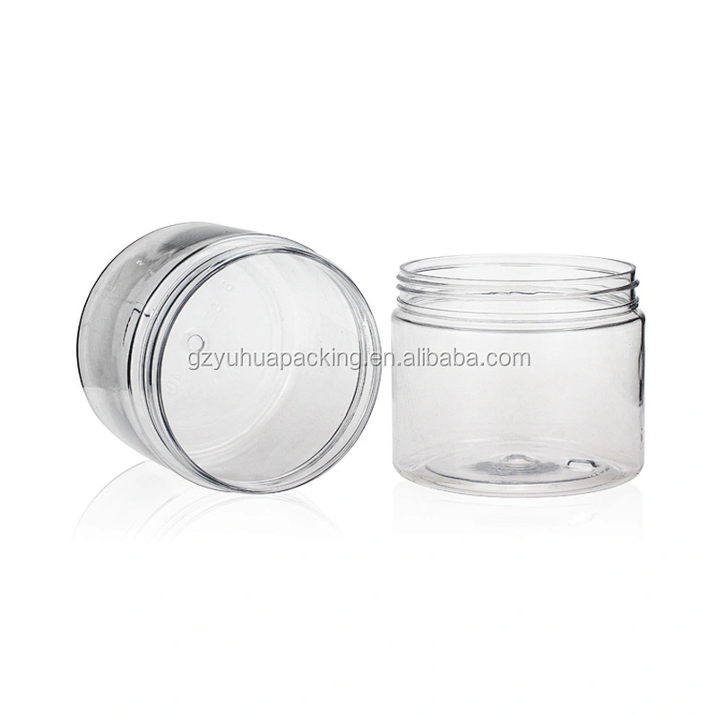240ml Wholesale cosmetic and food packaging pet plastic jar  cream jar with white or black lid