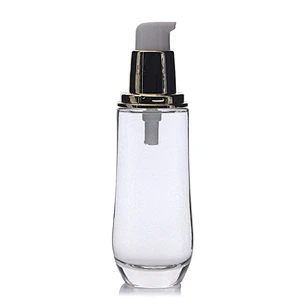 40ml luxury gold pump cover foundation glass bottle cosmetic lotion bottle gold cap packaging
