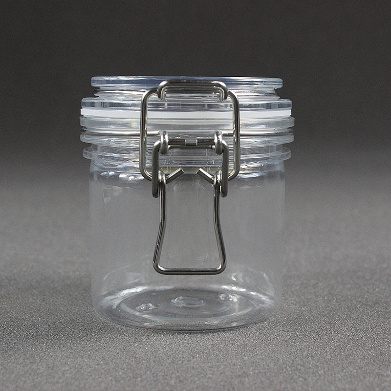 Spot airtight PET 200g  unbreakable smooth body pyramid clip top jar for body Scrub skin care cream/canned food